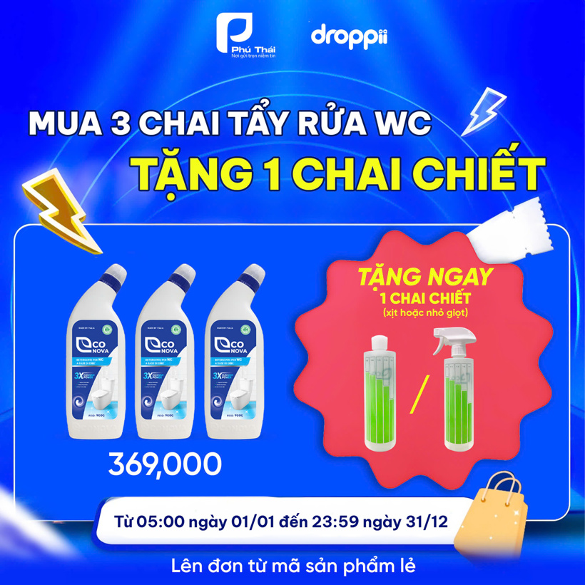 Nước tẩy rửa nhà vệ sinh không mùi hoá chất Italy - Econova Detergente per WC A Base Di Erbe